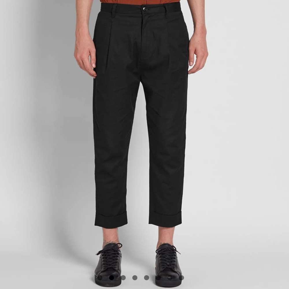 Helmut Lang Twill Cropped Cuff Trouser